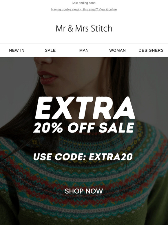 Extra 20% off Sale - Use code: EXTRA20