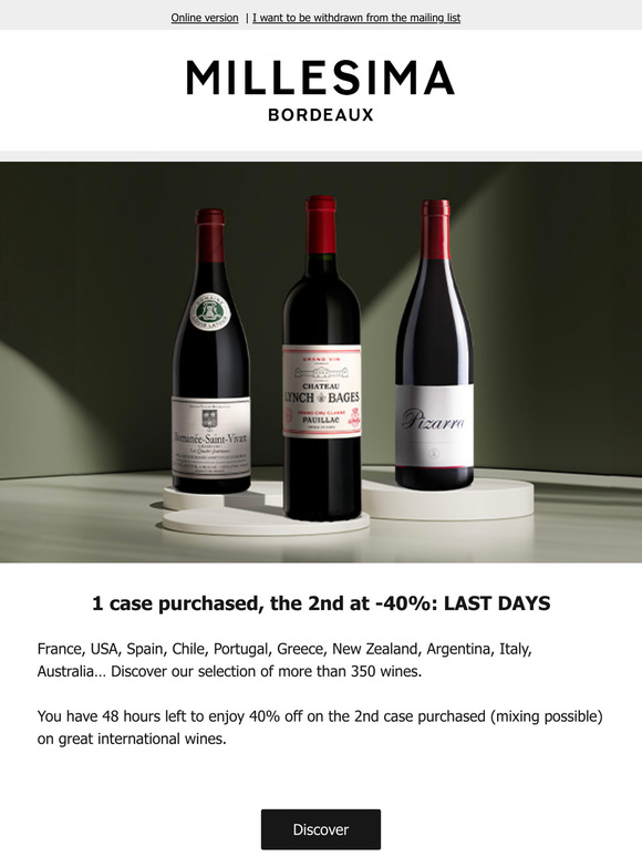 -40% on the second case purchased: LAST DAYS!