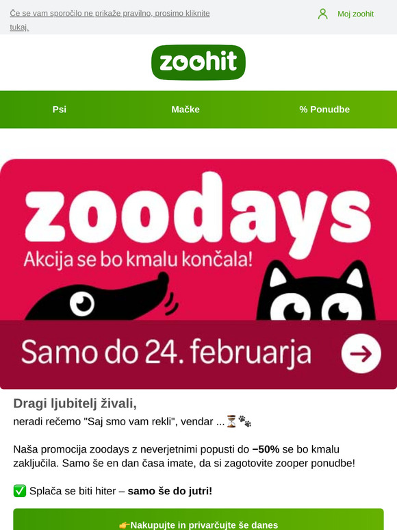 🎉 jutri je zadnji dan – promocija zoodays se bo kmalu zaključila