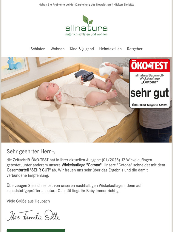 Wickelauflage überzeugt im ÖKO-TEST!