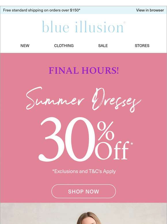 ENDS TONIGHT | 30% Off Dresses
