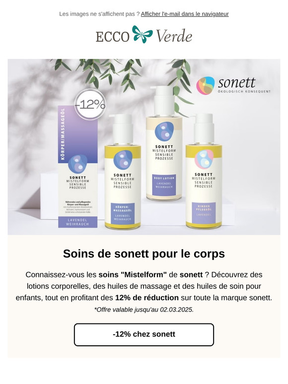 Soins corporels Sonett en promo ✨ 12% de réduction !