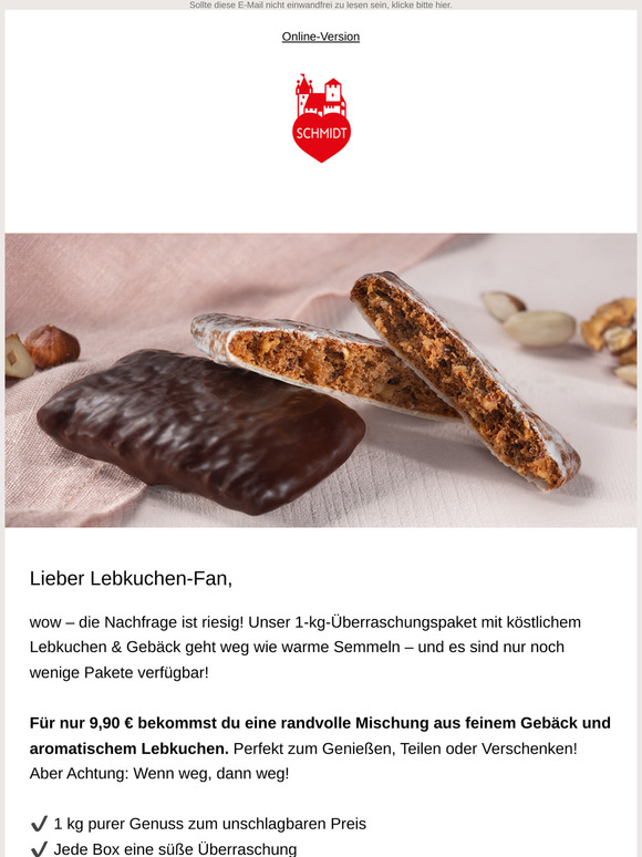 🎁 Fast ausverkauft! Letzte Chance auf unser 1-kg-Überraschungspaket für nur 9,90 €!