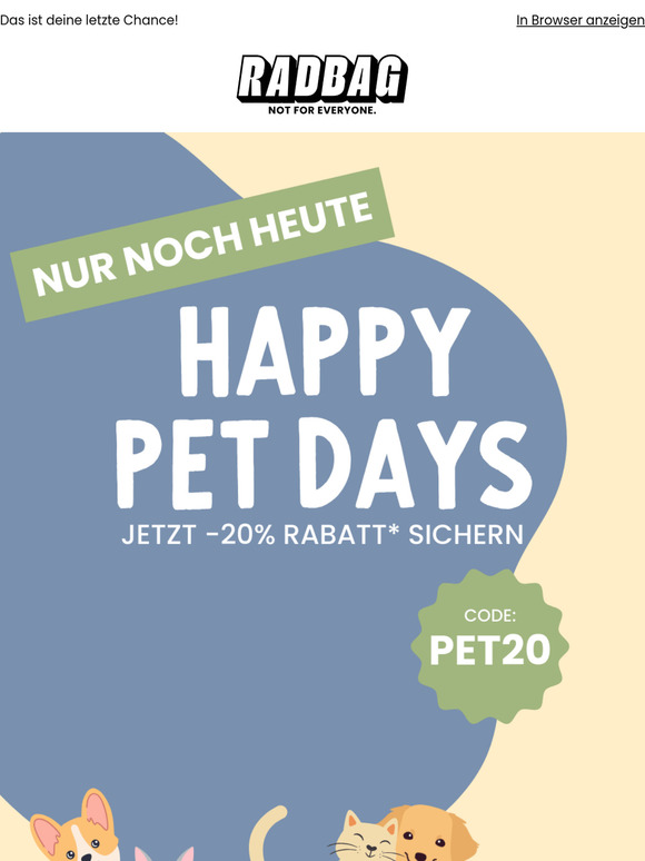 Heute endet's mit den 20% Rabatt 🐾🎁