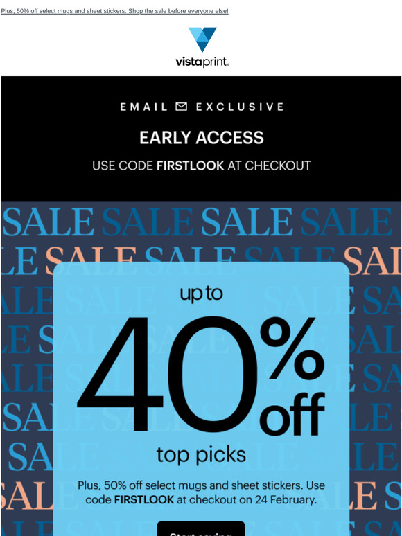 Unlock your exclusive early access 🔓 | Up to 40% off top picks