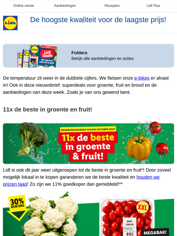 De beste aanbiedingen in groente, fruit en brood
