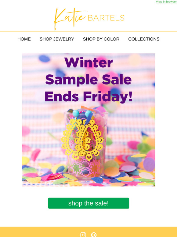 Sample Sale Ends Friday!