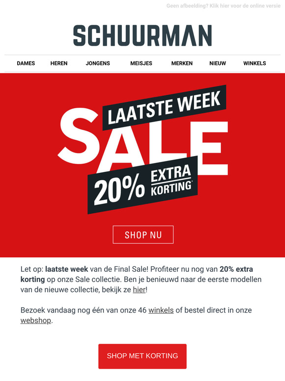 Laatste week 20% extra korting!