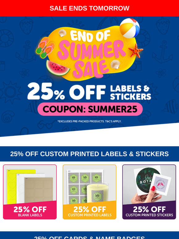 25% Off Sale - Ends Tomorrow