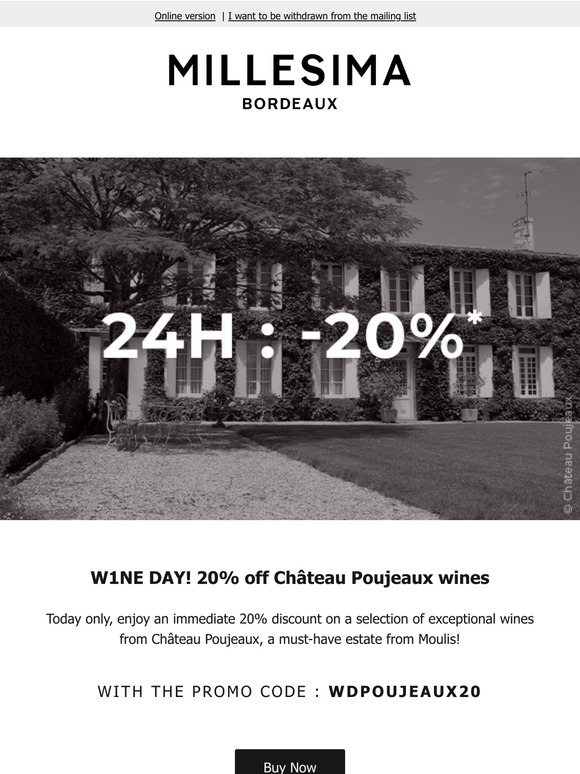 W1NE DAY! Château Poujeaux -20% for 24h