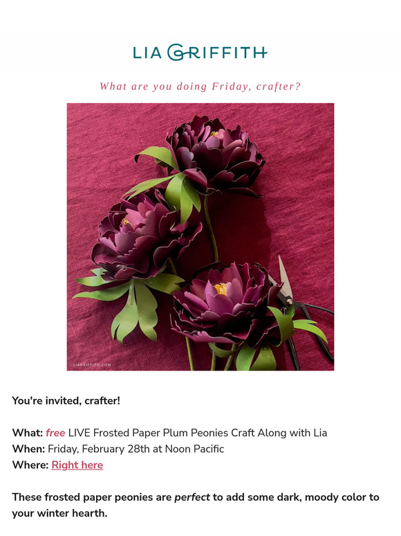 Come make these frosted paper peonies!