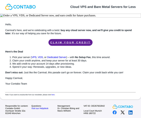 Claim Your Carnival Credit! Get Credit Back on Your New Server