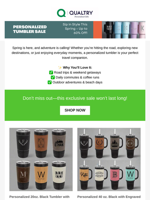 Over 60% Off Personalized Tumblers – Just in Time for Spring!