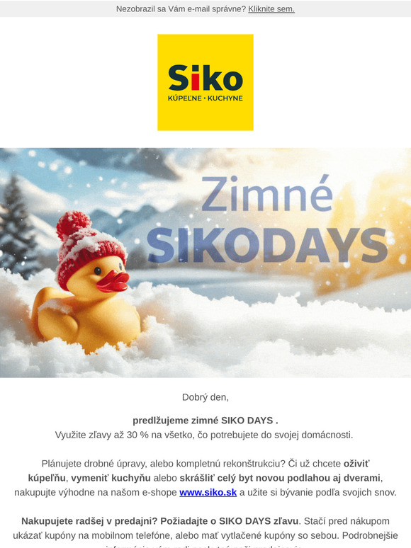 Zľavy až 30% predĺžené