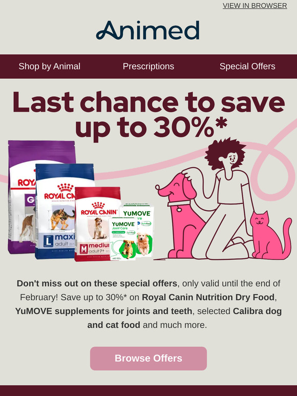 Offer Ending: 15%* off Royal Canin and Hill's 🐕