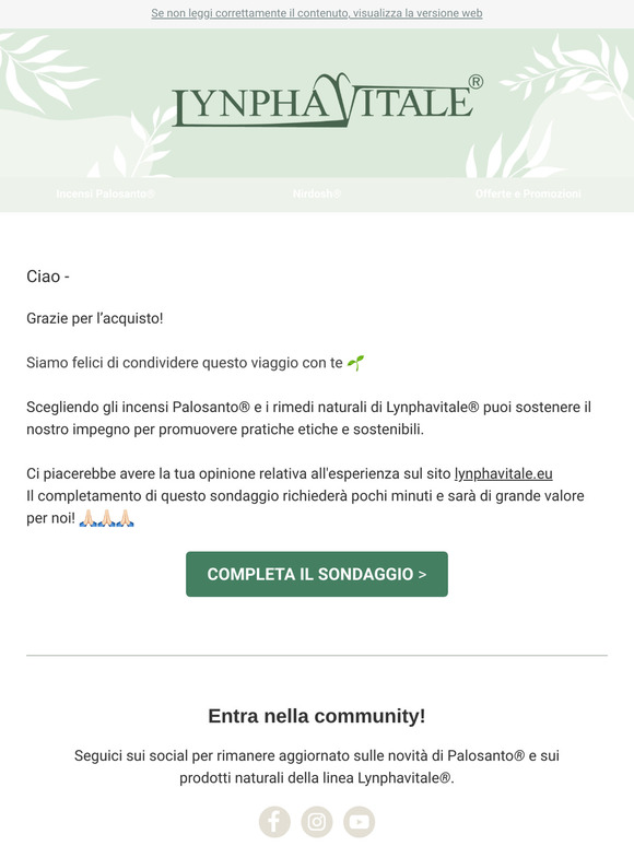 Grazie per aver scelto i nostri prodotti!