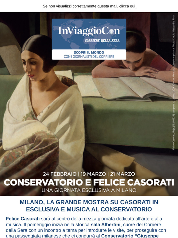 Un pomeriggio a Milano e la mostra in esclusiva di Felice Casorati con Corriere della Sera
