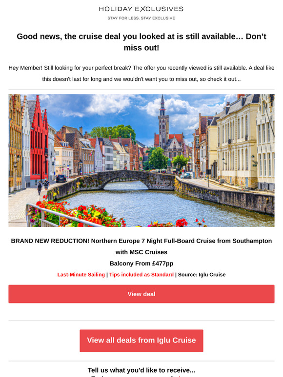 You recently viewed our Northern Europe 7 Night Full-Board Cruise