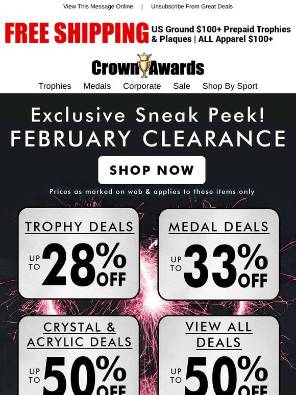 February Clearance – Up To 50% Off