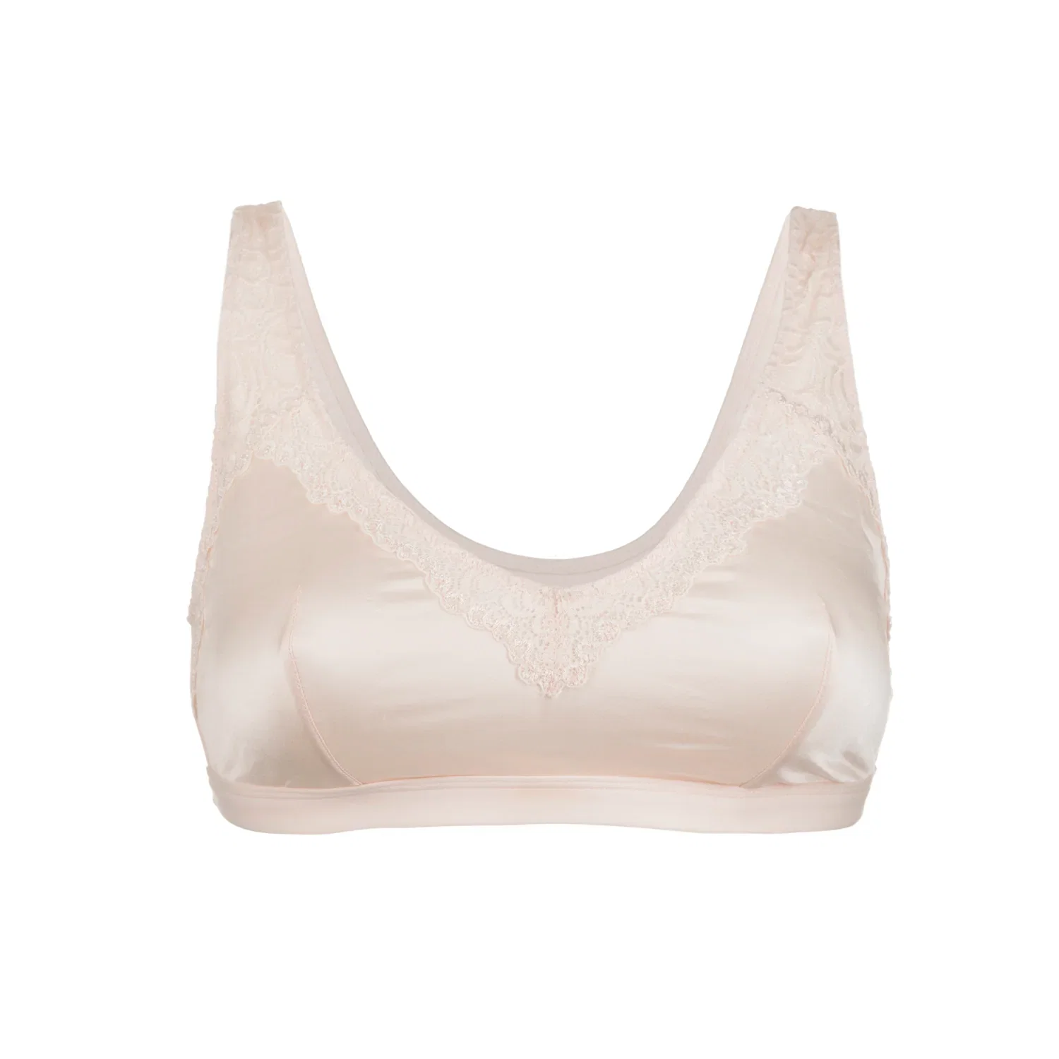 Image of 100% Pure Silk and Organic Cotton Wireless Bra - Champagne