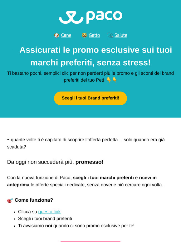 Assicurati le le promo esclusive sui tuoi Brand preferiti! 📣❤️