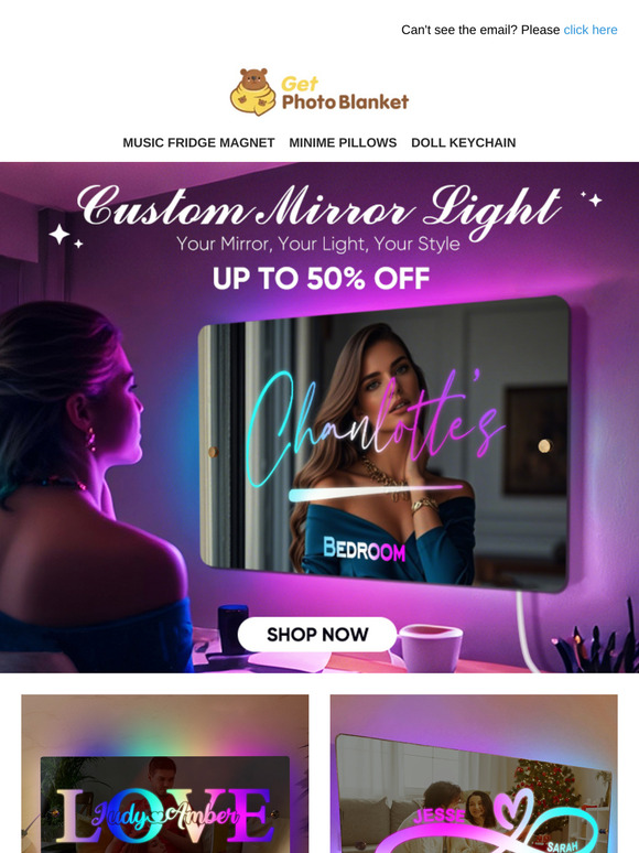 🏡 Glow Up Your Space – Personalized Mirror Lights Just for You!