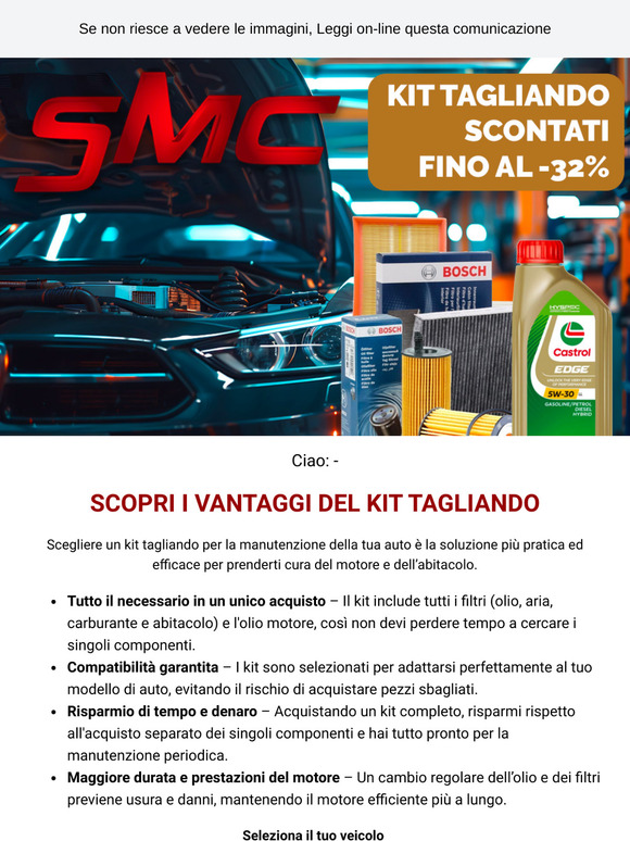 ⚙️ Performance e durata: il tagliando fa la differenza! ⛽ Scopri i kit tagliando