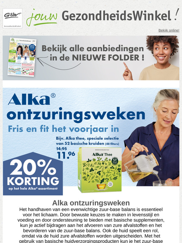 Alka Ontzuringsweken! 20% korting op alle Alka producten