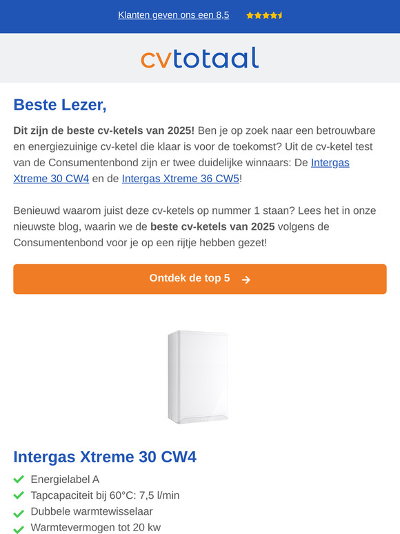 Beste cv-ketel van 2025