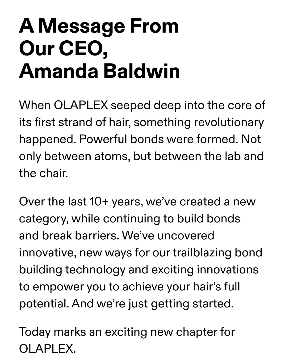 A Message From Our CEO