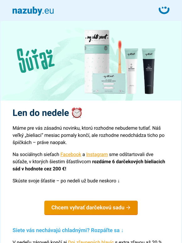 [Koniec bielenia zubov]🎁⏰ Rozdávame darčekové sady za 200 €