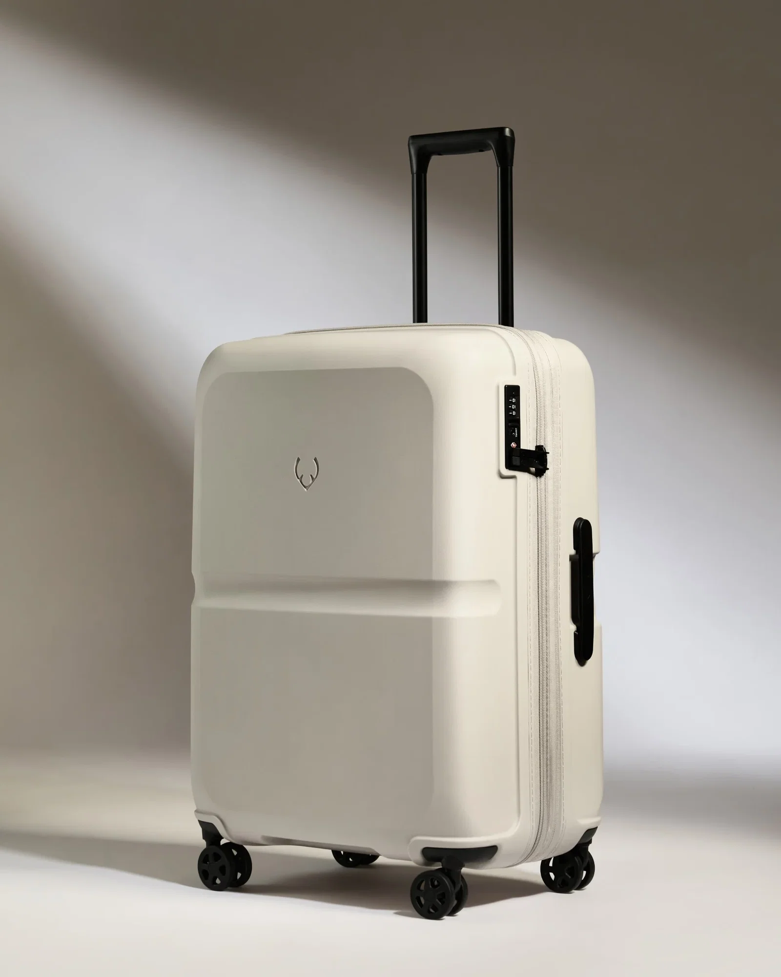 Image of Medium Luggage in Taupe - Single Stripe