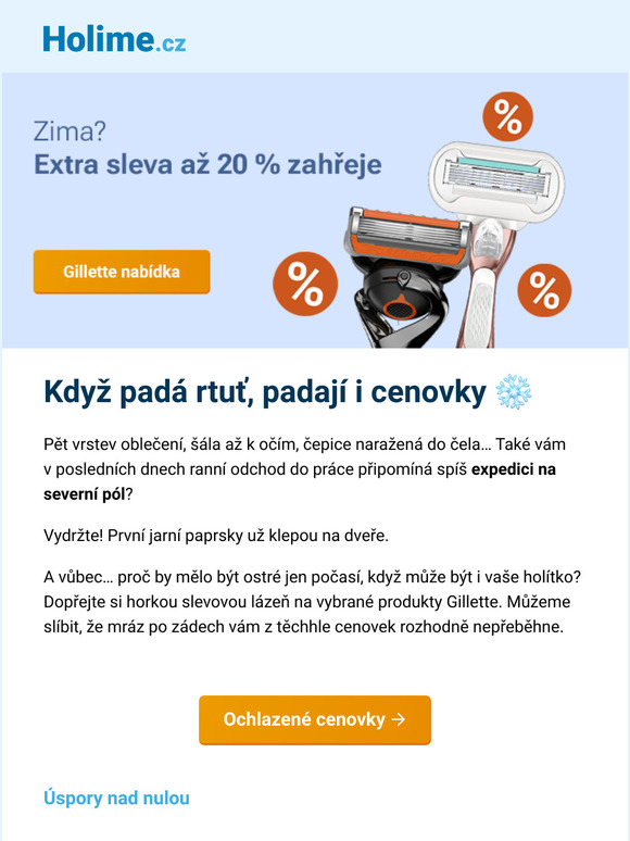 Mrzne až praští? ❄️🔥 Gillette extra slevy až 20 % vás zahřejí →