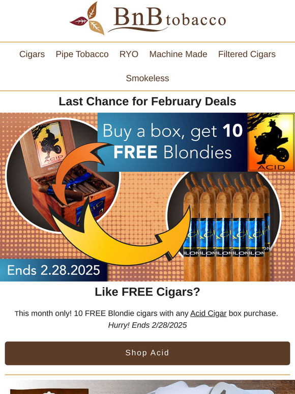 Last Chance for Free Cigars and Closeout Deals