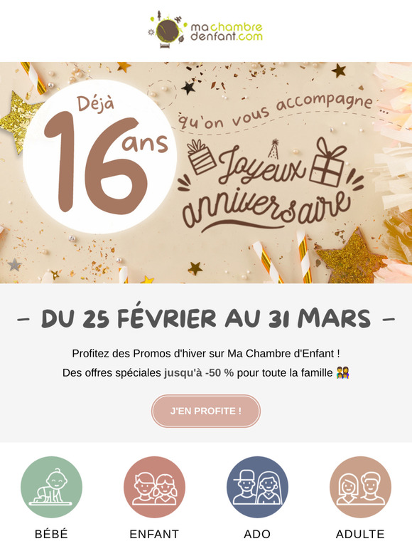 🎂 Offre Anniversaire : Jusqu'à -50 %, dès maintenant 💚