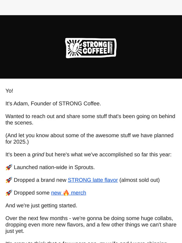 A quick message from the founder
