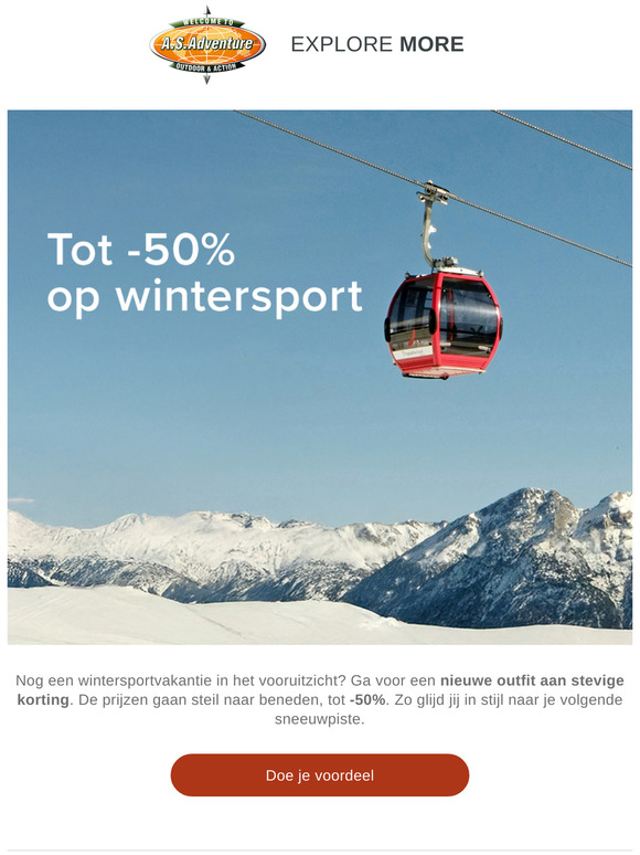 Tot -50% op wintersport: in snelle afdaling!