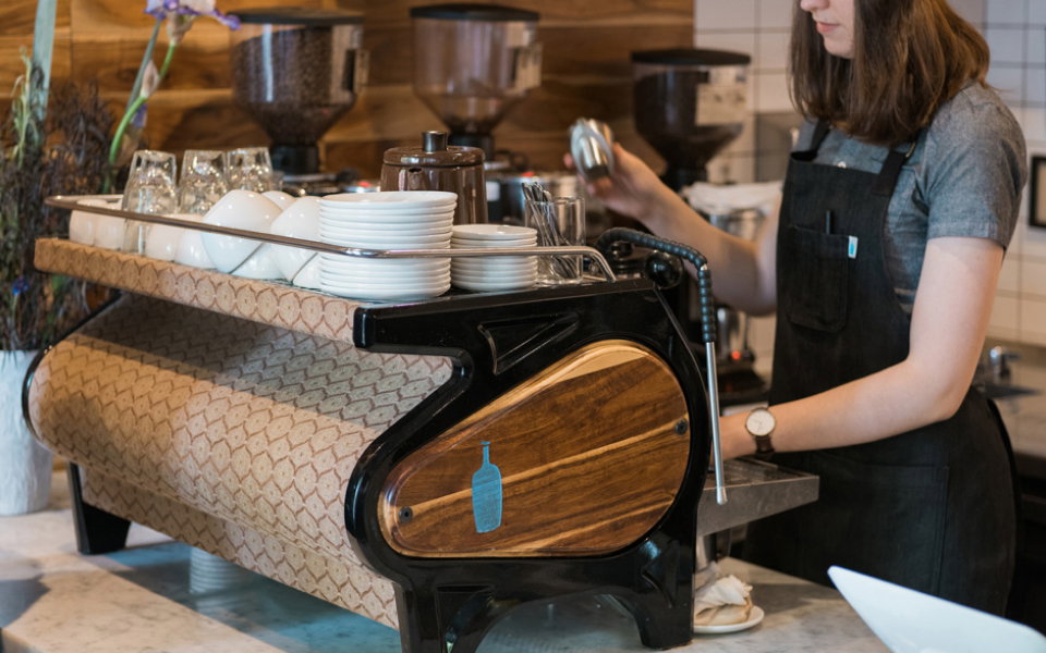 Barista making espresso