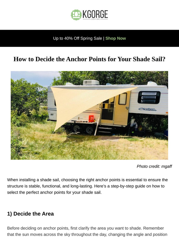 How to Decide the Anchor Points for Your Shade Sail?