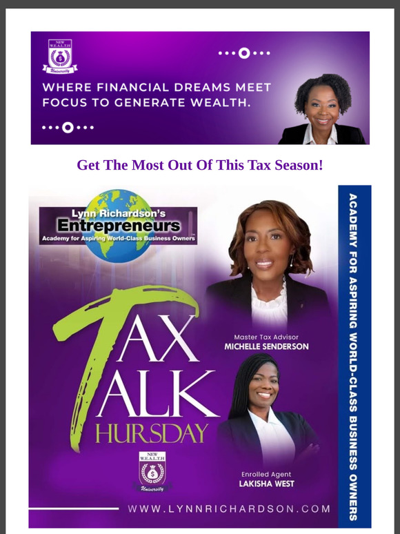 Are You Registered For Tax Talk Thursday?