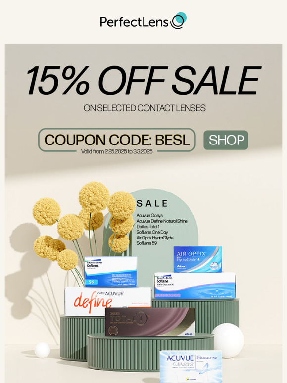 Take 15% OFF on Handpicked Contact Lenses!