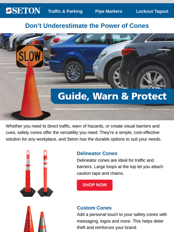 Control traffic and reduce hazards with safety cones
