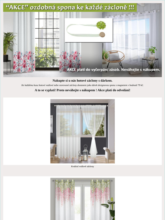 Designová spona v hodnotě 79 kč ke každé zácloně na MyBestHome