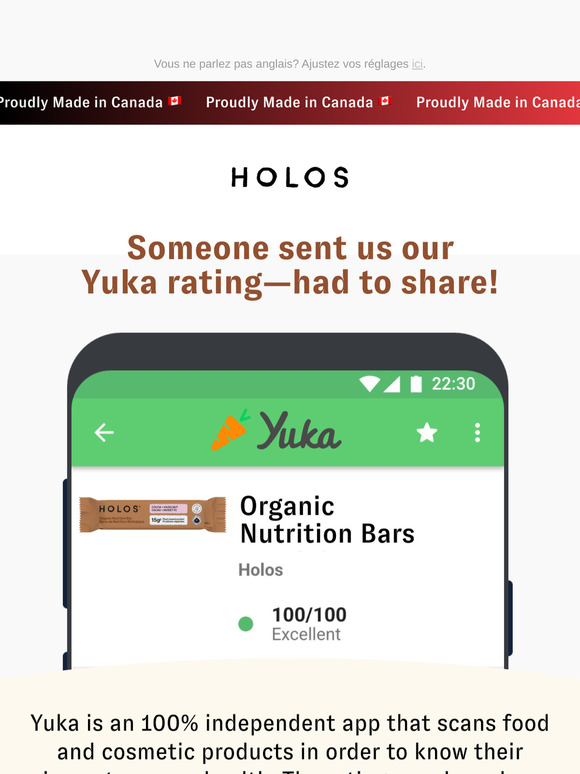 Woah, we got a 100/100 on Yuka! 🤯
