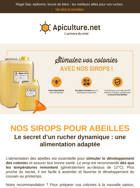 💪 Stimulez vos abeilles avec nos sirops