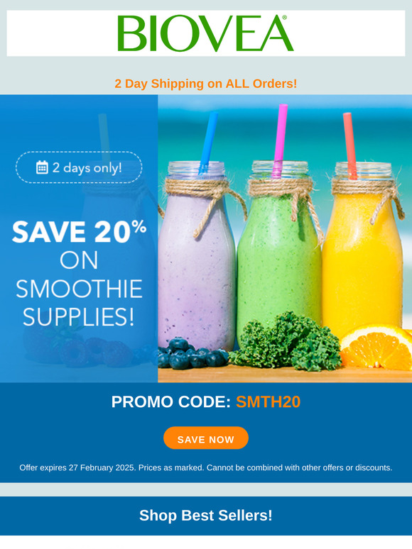 Fuel Your Body for Less: 20% Off Smoothie Essentials!
