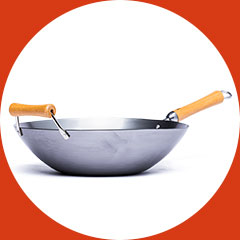 Joyce Chen Classic Series 14-Inch Carbon Steel Wok with Birch Handles