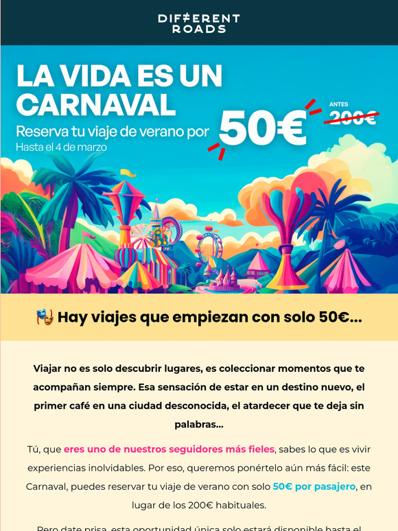 🎭 Reserva tu viaje de verano por solo 50€
