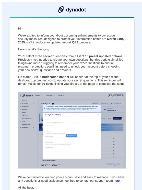 Account Security Updates