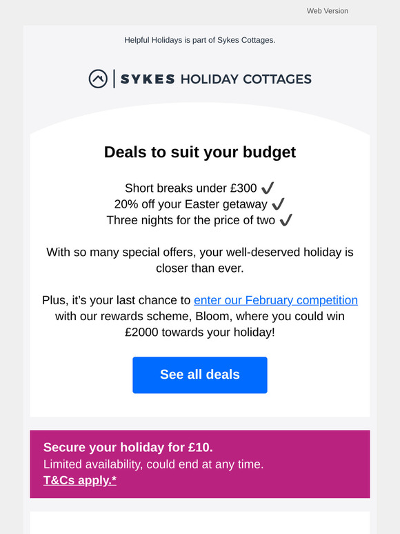 Short breaks under £300!